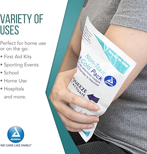 Miniatura 5 de Dynarex 4518 Paquete frío instantáneo con urea, 5 x 9 pulgadas, paquete de 24