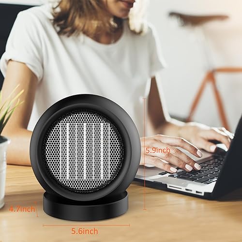 Miniatura 6 de Calentador de escritorio, calentador de escritorio de 600 W de eficiencia energética para uso en interiores, seguro y silencioso para dormitorio,