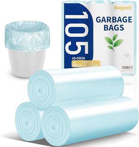 Miniatura 5 de Magesh - Bolsas de basura pequeñas, bolsas de basura pequeñas de 4 galones, bolsas de basura pequeñas, forros de basura fuertes para baño,