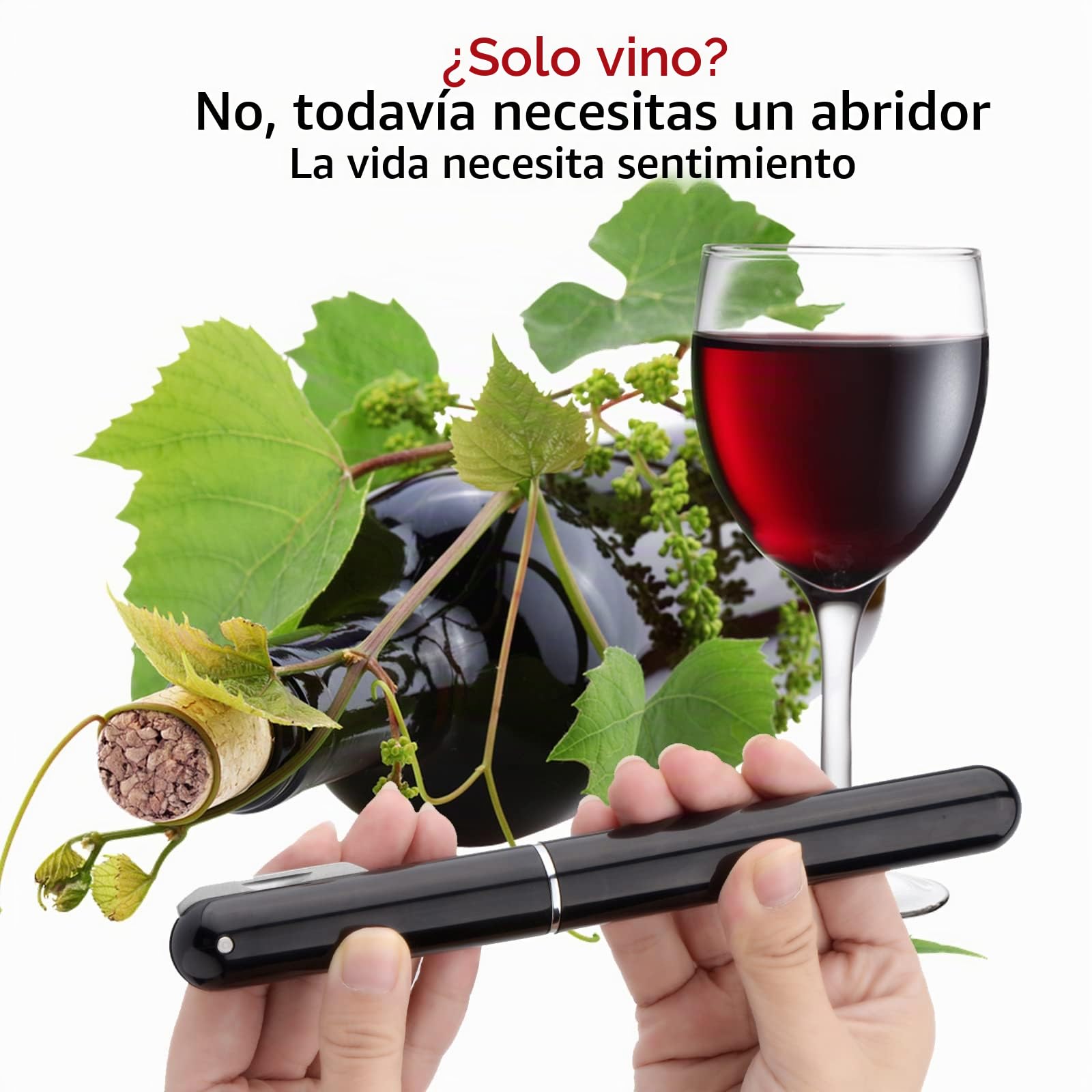 Abridor de vino a presión de aire 2 en 1 con cortador de papel de aluminio, abridor de botellas de vino, bomba de aire fácil de abrir, sacacorchos portátil de viaje