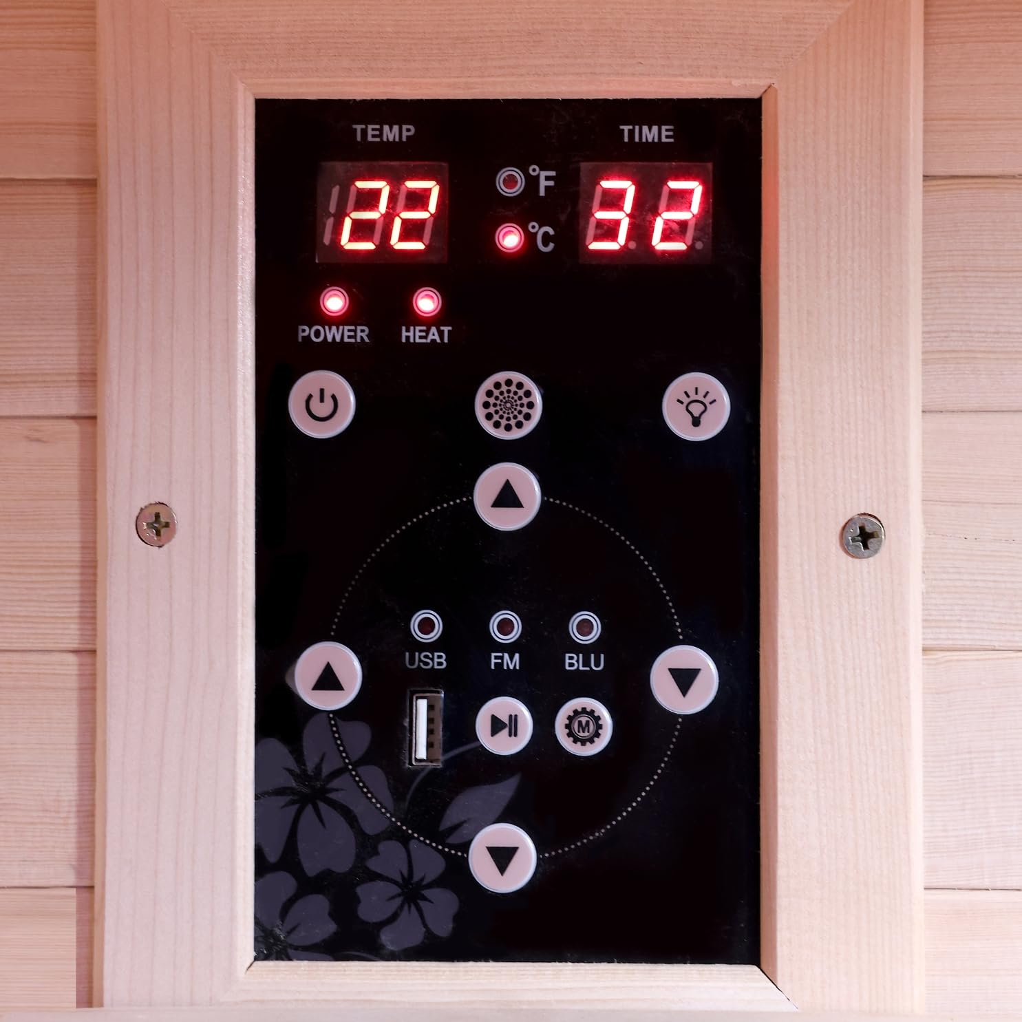 Cabina a infrarossi e sauna finlandese TWINCOMBI – 130 x 120 x 200 cm – per 2 persone, faretto a spettro completo, forno per sauna con pietre per sauna, luce a LED (7 colori), lettore MP3 incluso
