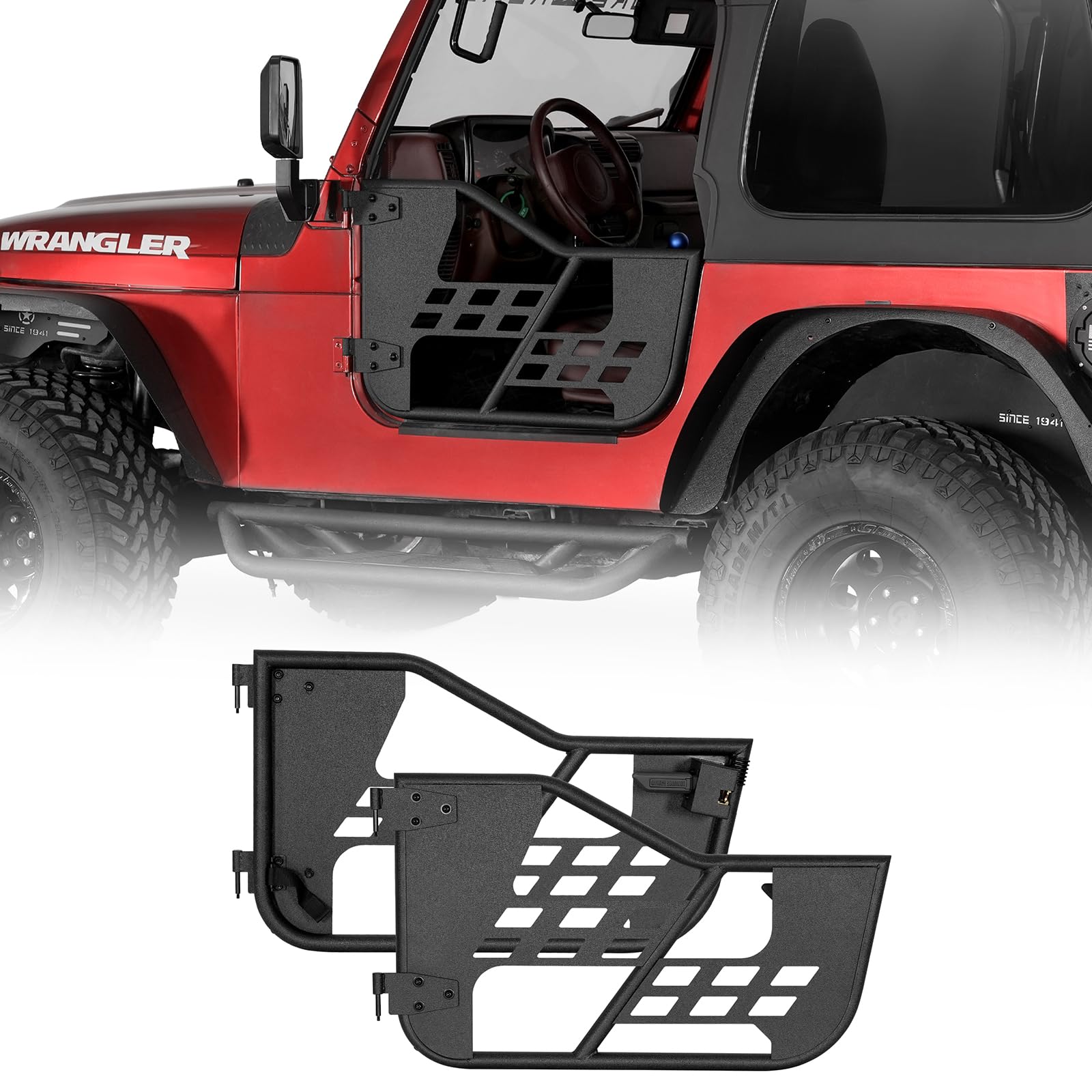 u-Box Wrangler Half Doors Off Road Summer Door Guard Compatible with Jeep Wrangler TJ 1997-2006