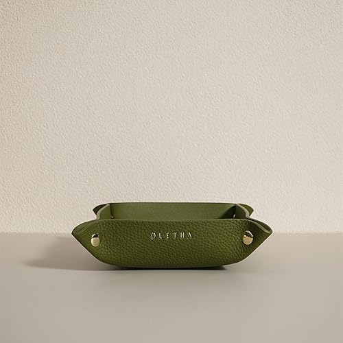 Miniatura 5 de OLETHA Bandeja estética para valet plato pequeño para atrapar soporte de joyería para viajes color verde