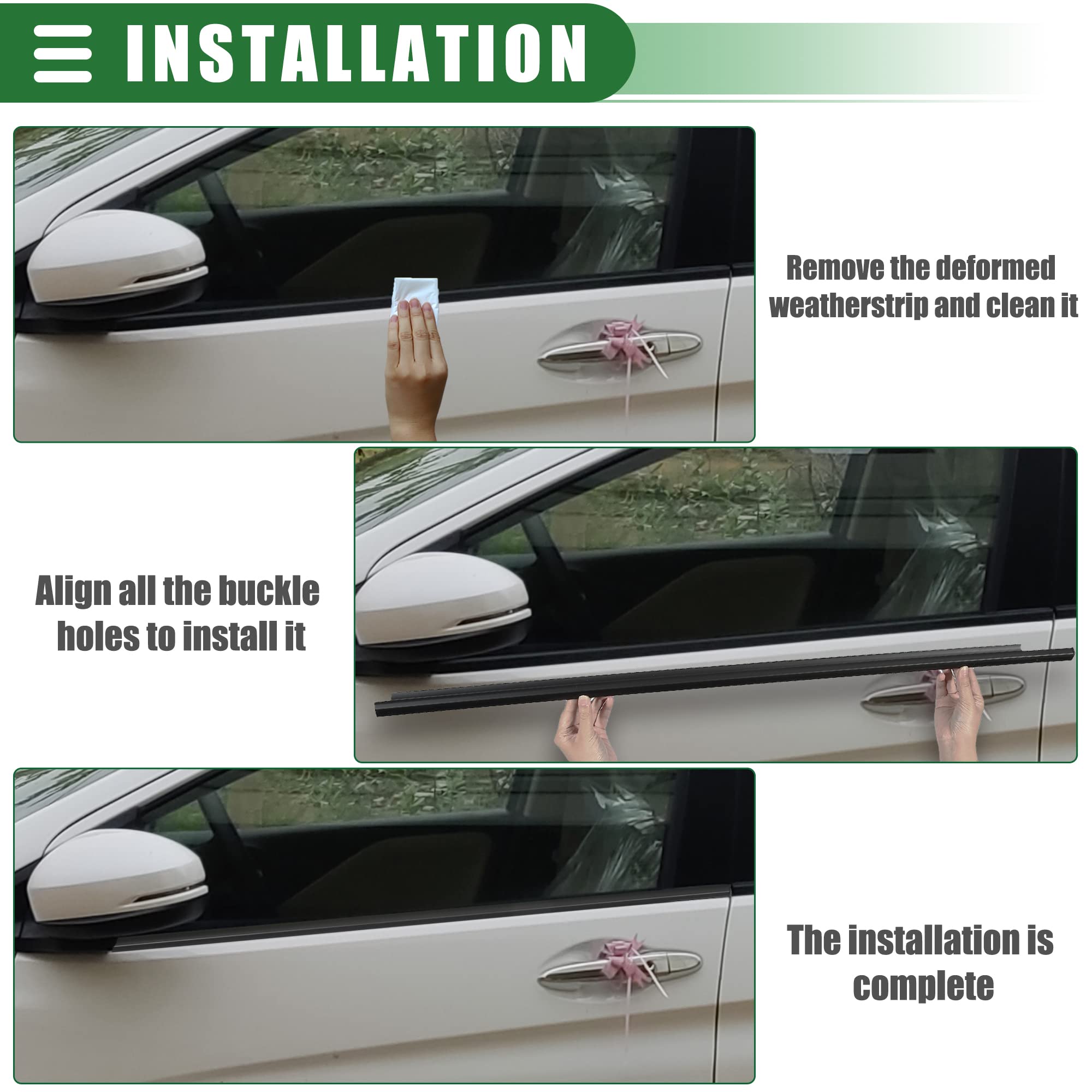 4 Stuks Auto Buitenste Ramen Rubber Tochtstrip Voor Toyota Voor Prius 2010-2015 Waterdichte Druk Strip Afdichtstrip Auto Accessoires Rubberen afdichting Randbeschermer voor autodeur