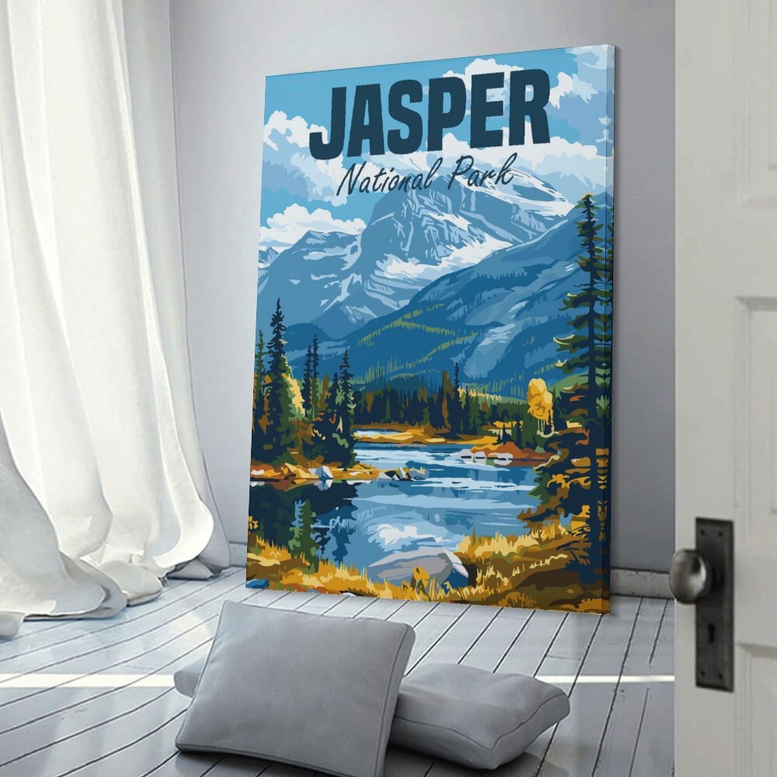 Junmoney Jasper National Park(2) Home Decor Wall Art, 24x36inch(60x90cm), for New Homes, Bedrooms Or Workspaces, Gift Idea for Housewarming And Birthdays