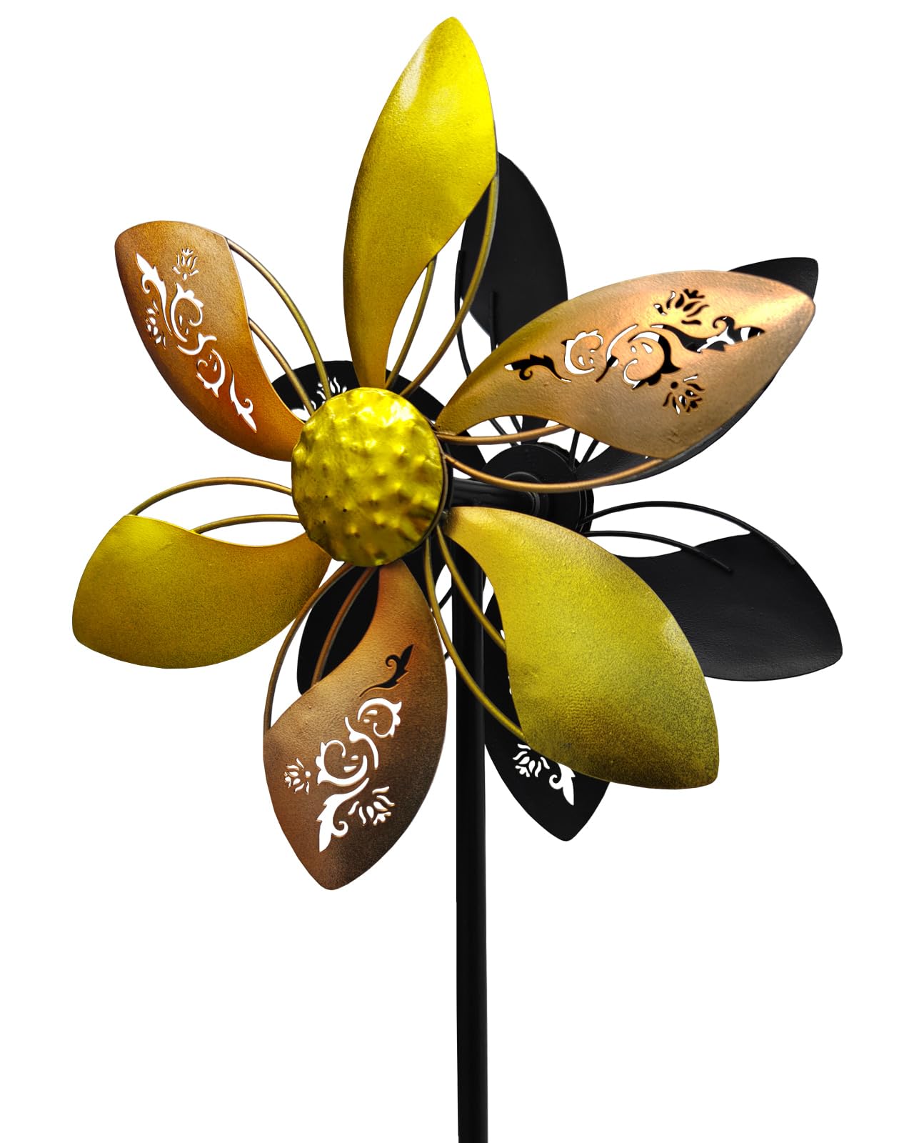 Double-Sided Metal Wind Spinner for Yard, 37" Kinetic Garden Decor