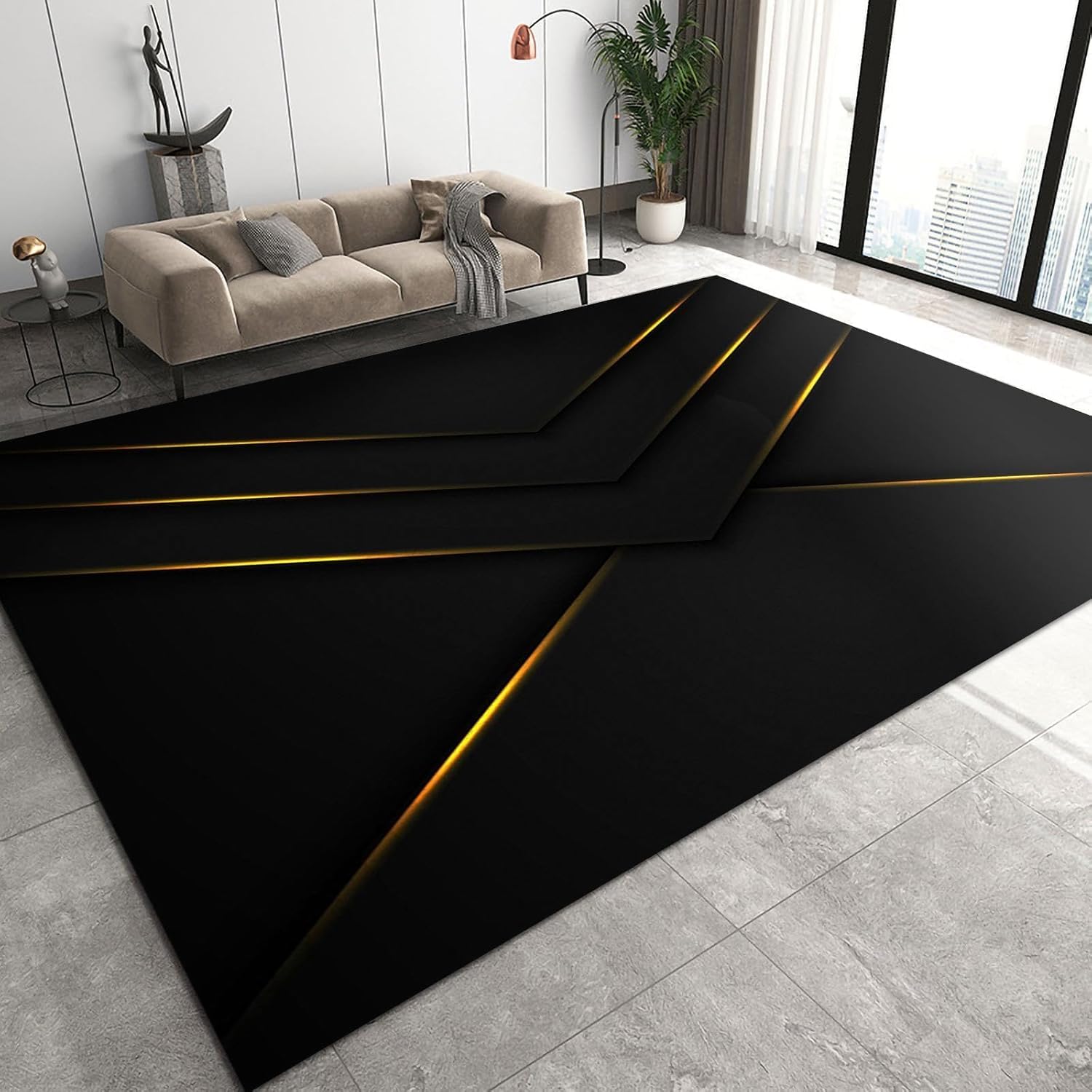 Tapis moderne lavable et antidérapant en flanelle douce pour chambre
