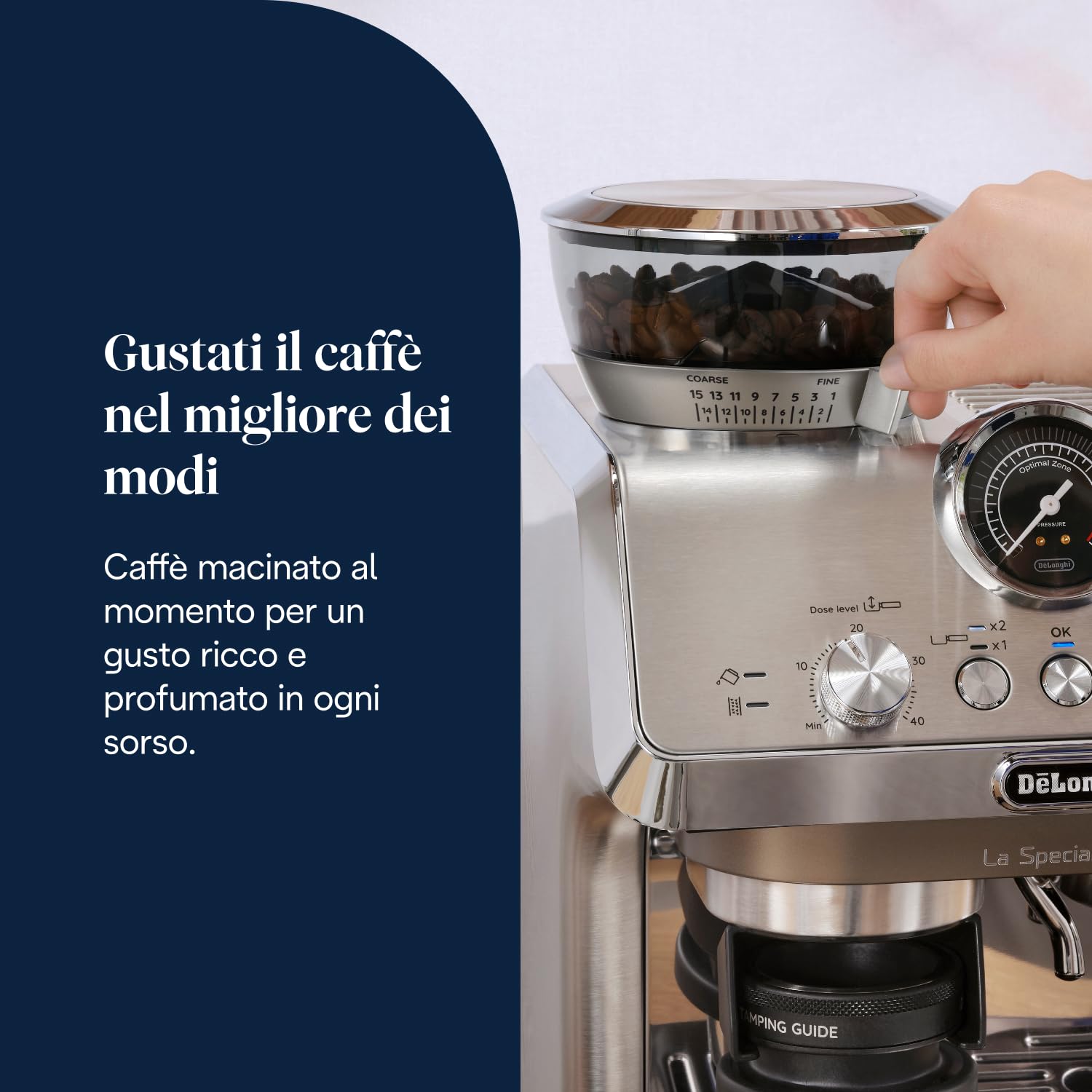 De'Longhi La Specialista Arte Evo EC9255.M, Macchina Caffè Espresso a Pompa, Funzione Cold Brew, Montalatte Professionale, Tecnologia Macinatura Sensoriale, Include Kit Barista, Metallo