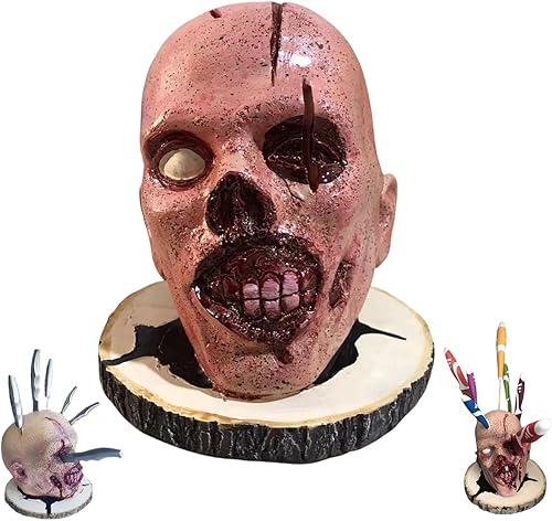 Soporte para cuchillos de Halloween, bloque de cuchillos de escritorio de terror, estante de almacenamiento de cuchillos de frutas, decoración del