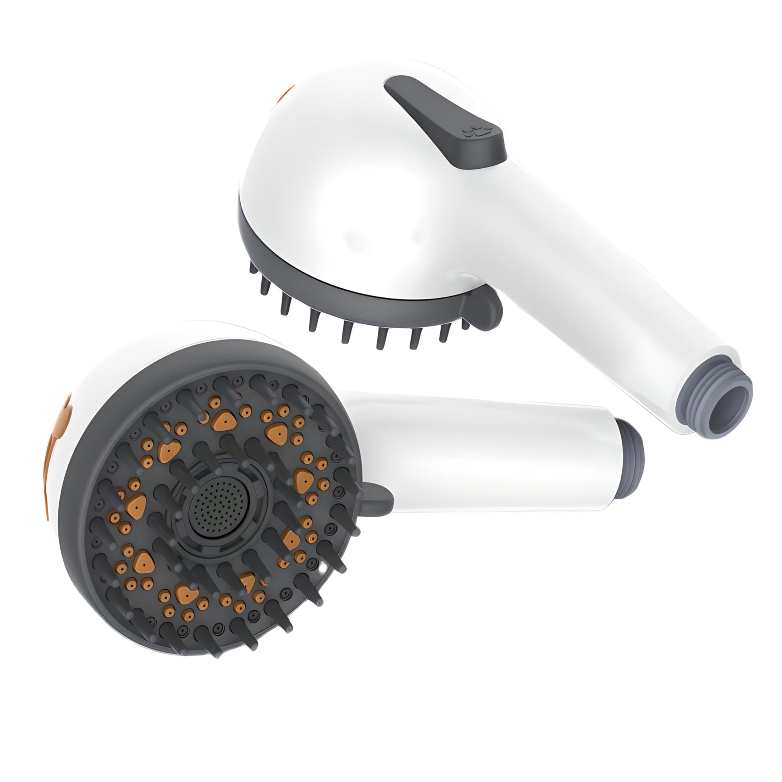 Betron Dog Shower Head with Massage Brush, Water Saving Pause & 4 Spray Modes for Pet Grooming