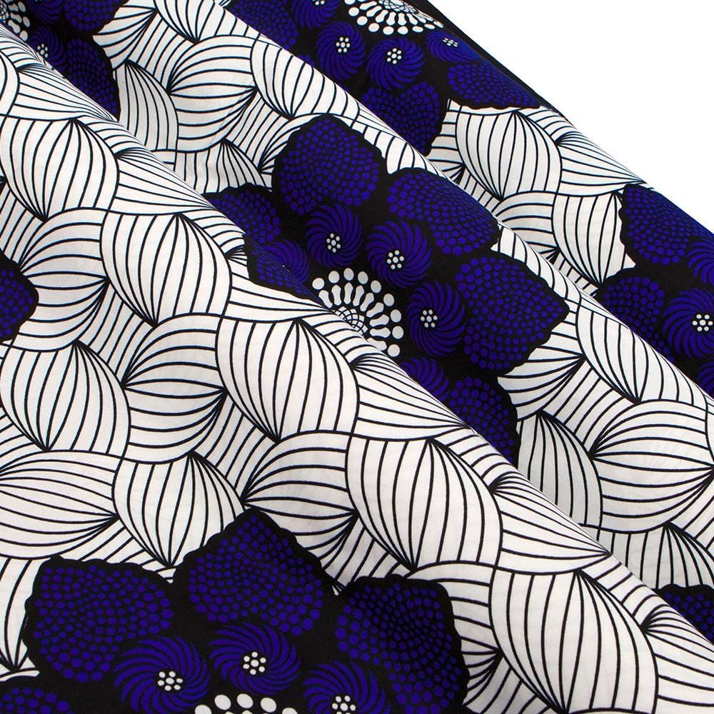 HollandaisWax African Fabric 6 Yard Printed Wax Cloth African Ankara Fabric for Party Dress fp6343