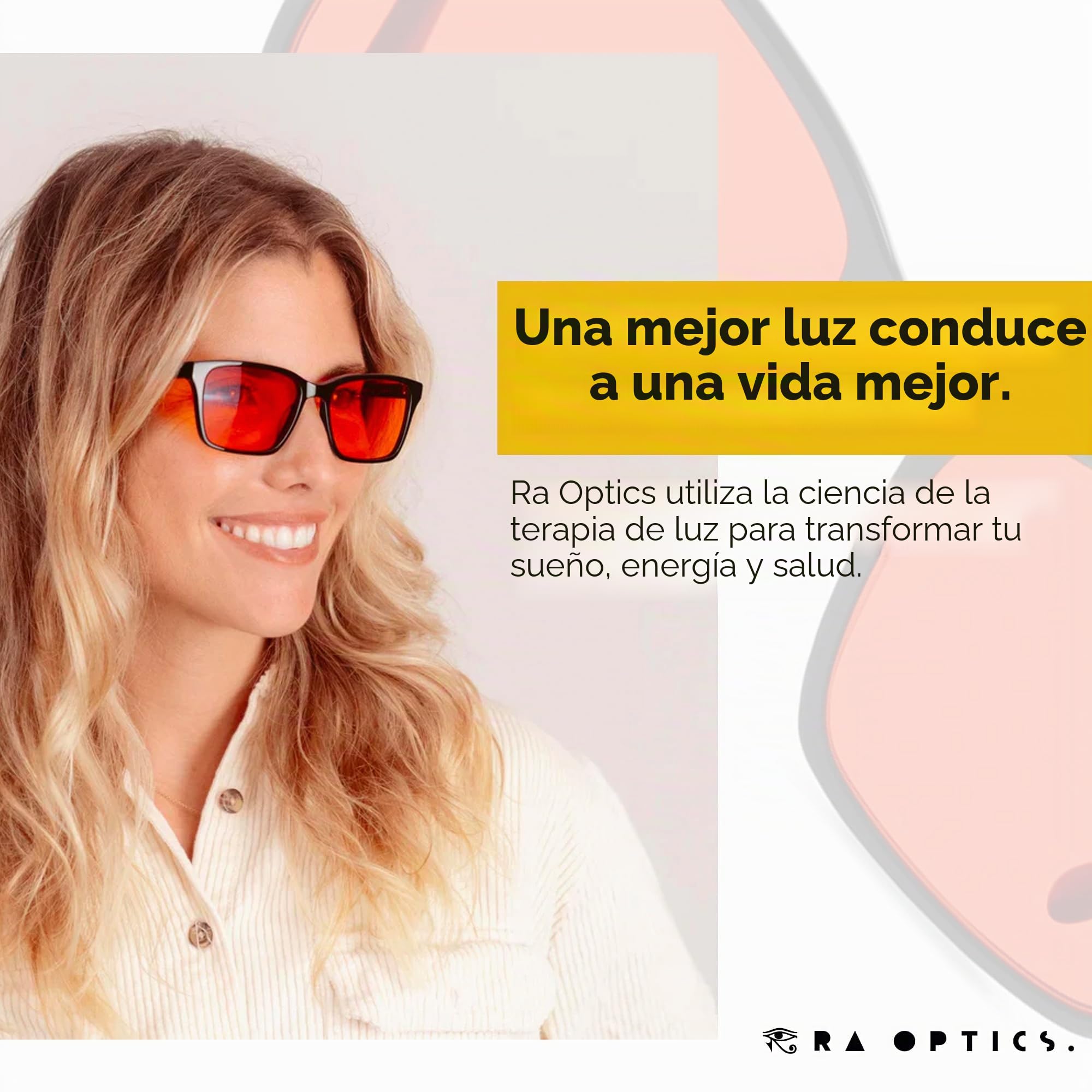 Ra Optics - Lentes de luz azul para dormir - Bloquean la luz azul que interrumpe el sueño - Probado para aumentar la calidad del sueño