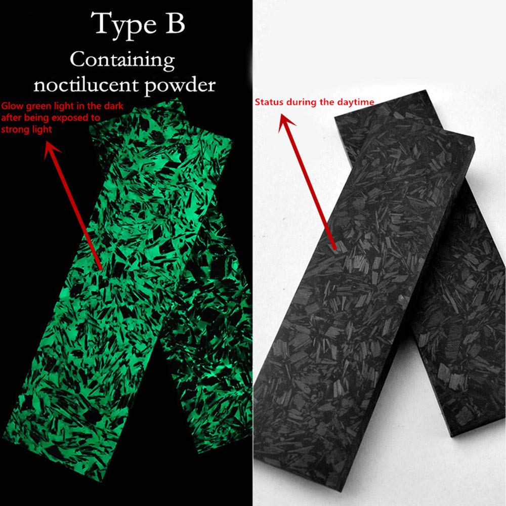 Aibote 1 Pair Marble Pattern Carbon Fiber Luminous Knife Handle Scales Slabs Handles Material Knives High-end Custom DIY Tools for Blanks Blades Jewelry Making(Each Pair is Unique)(Type B,137X40X8MM)