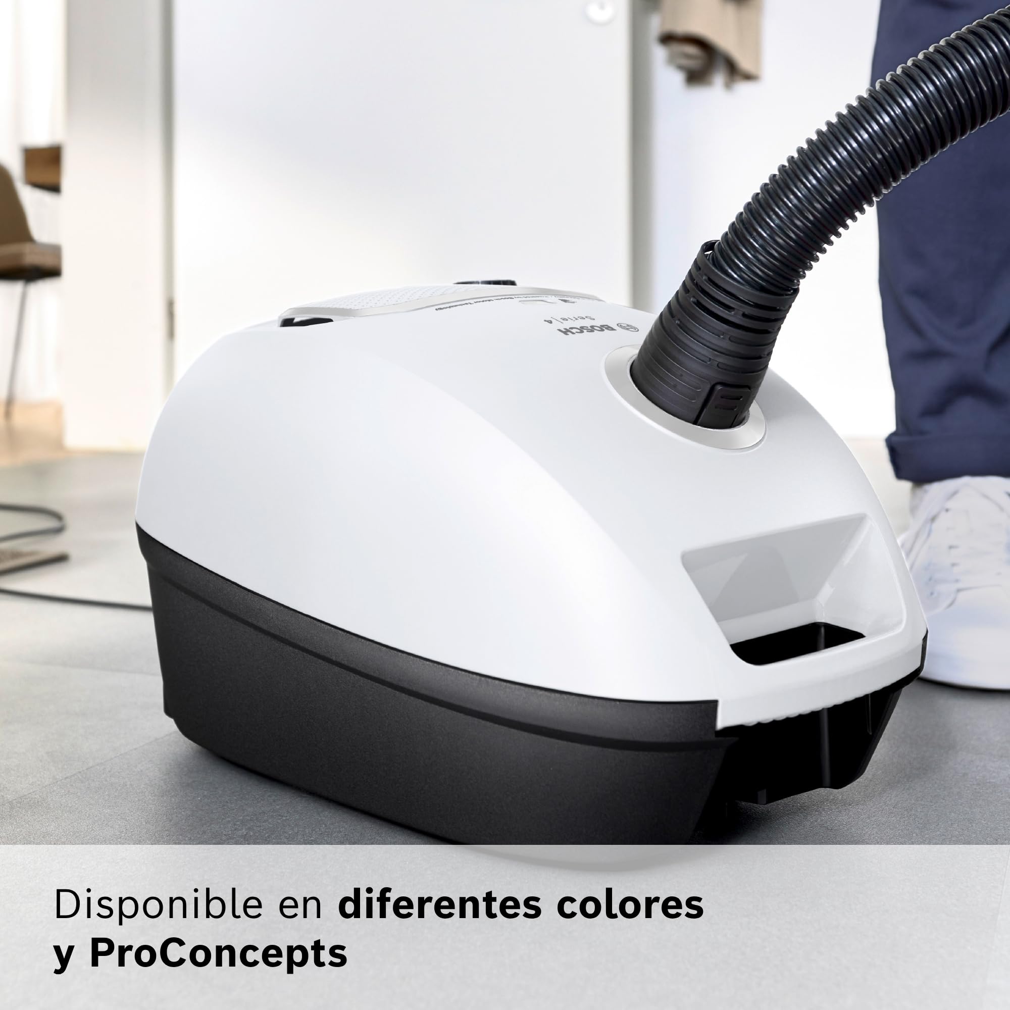 Bosch - Aspirador con Bolsa, Serie 4, Volumen XL de Bolsa de Polvo, Boquilla para Ranuras y tapicería, Blanco, BGB41WH1