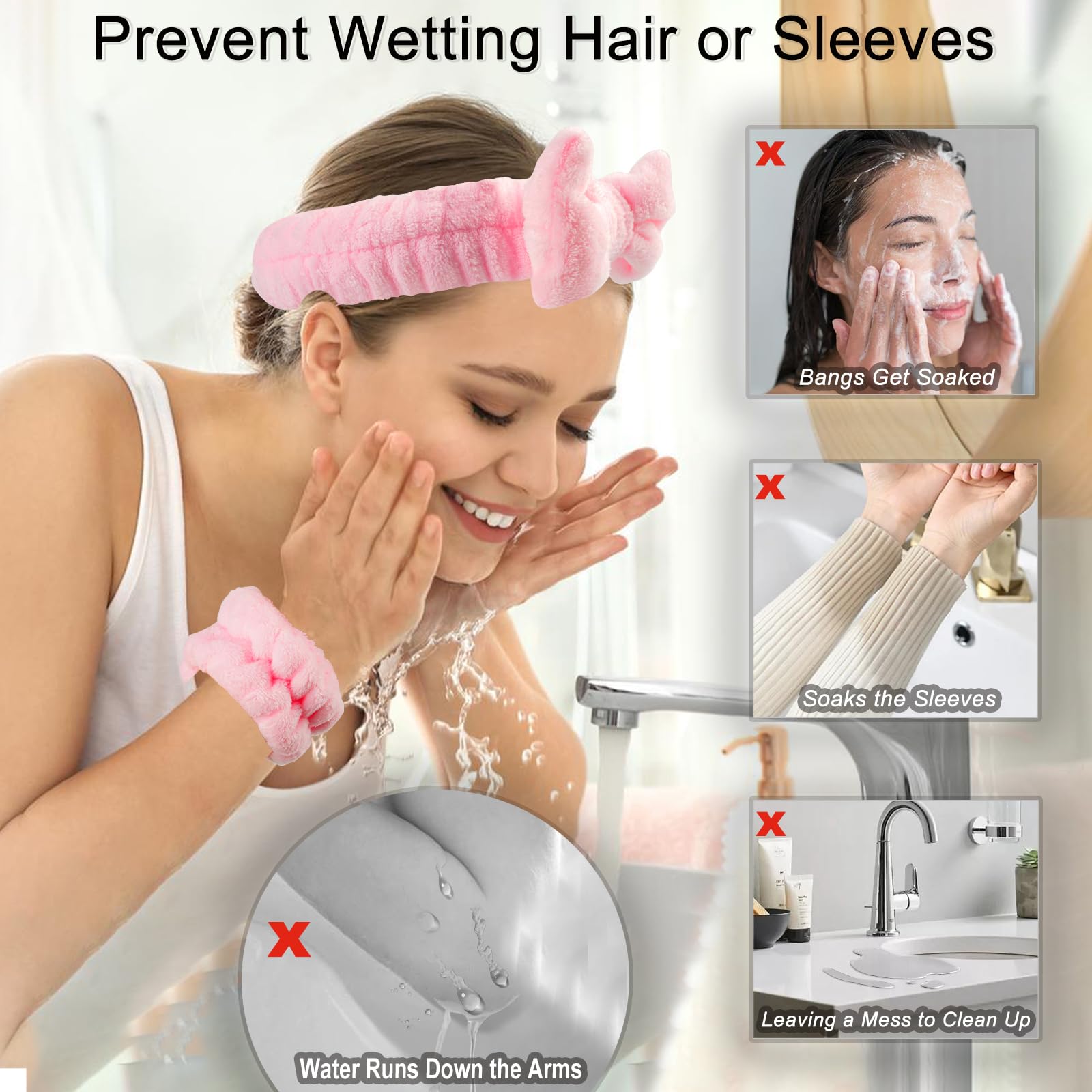 22 PCS Spa Gift Set for Women, Cosmetic Bag with Headband & Wristband | Makeup Organizer, Jewelry Bags, Hair Ties & Card | Best Friends, Birthday, Christmas, Thanksgiving & White Elephant Gifts