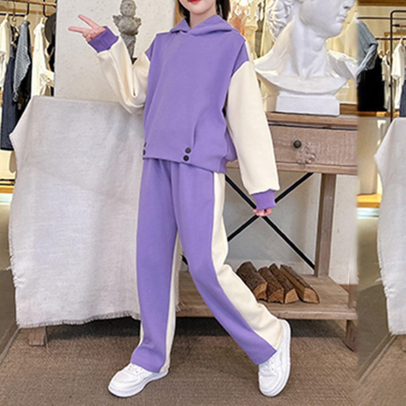Mädchen Trainingsanzug Hoodie Sweatpants 2-teiliges Set