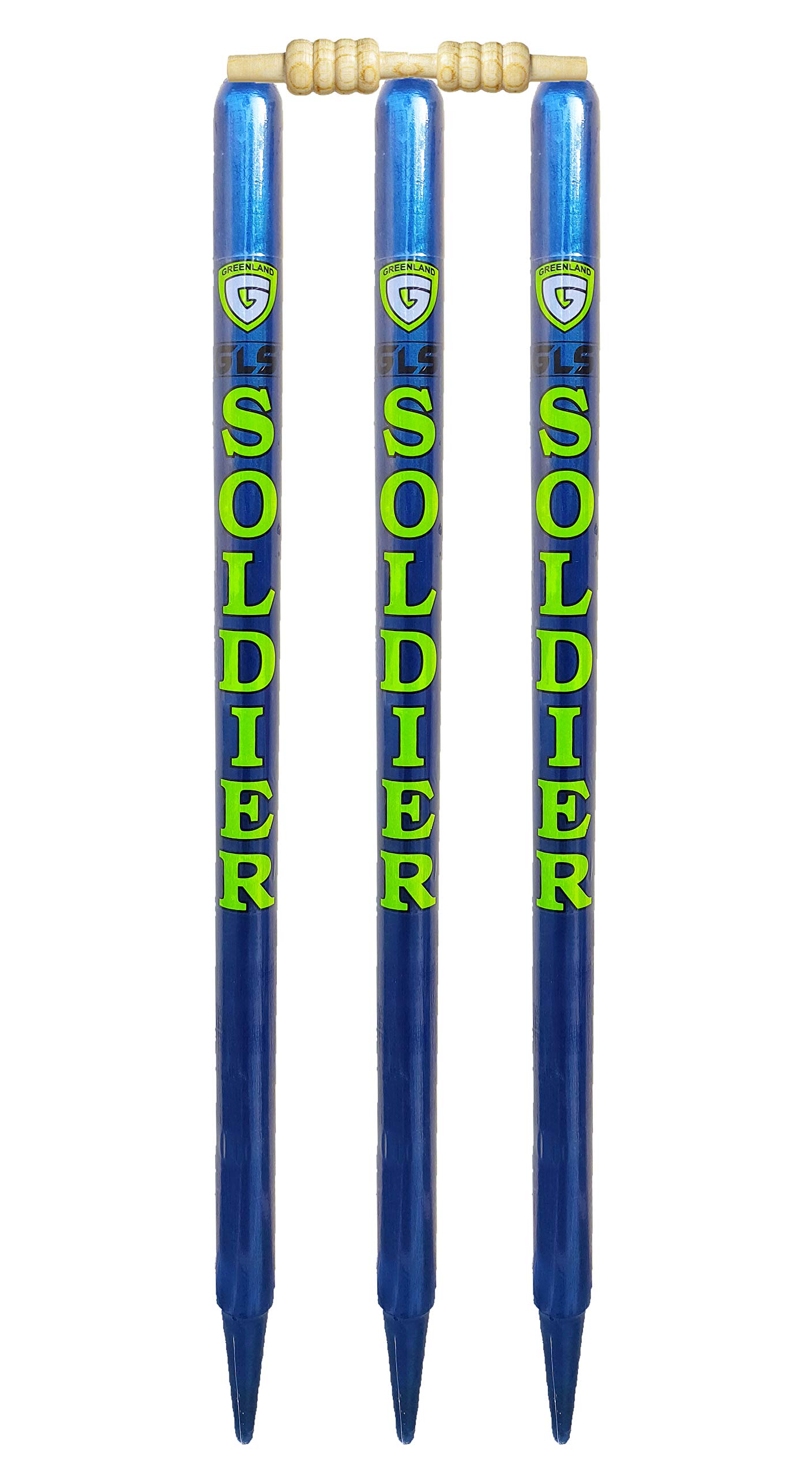 Optimus® Cricket Wooden Stumps Wickets Full Size (Eucalyptus Heavy Wood) Set of 3 with 2 Bails - Purple