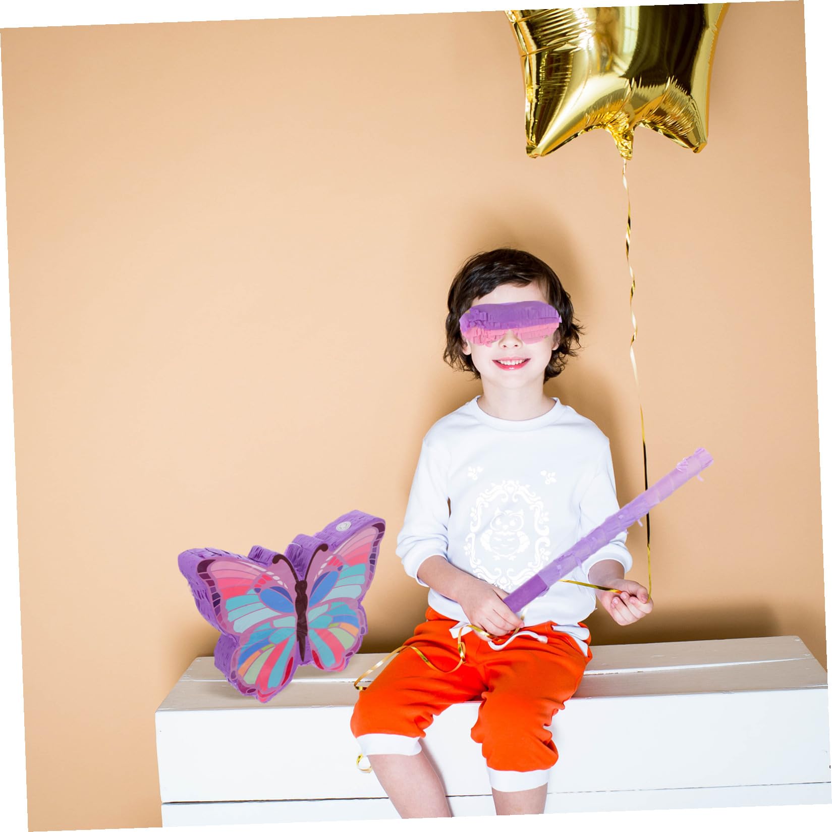Toyvian Piñata de Papel con Diseño de Insecto para Fiesta de Cumpleaños Niña, Material Seguro y Color Vibrante, Incluye Palo para Juego Tradicional en Fiestas Infantiles