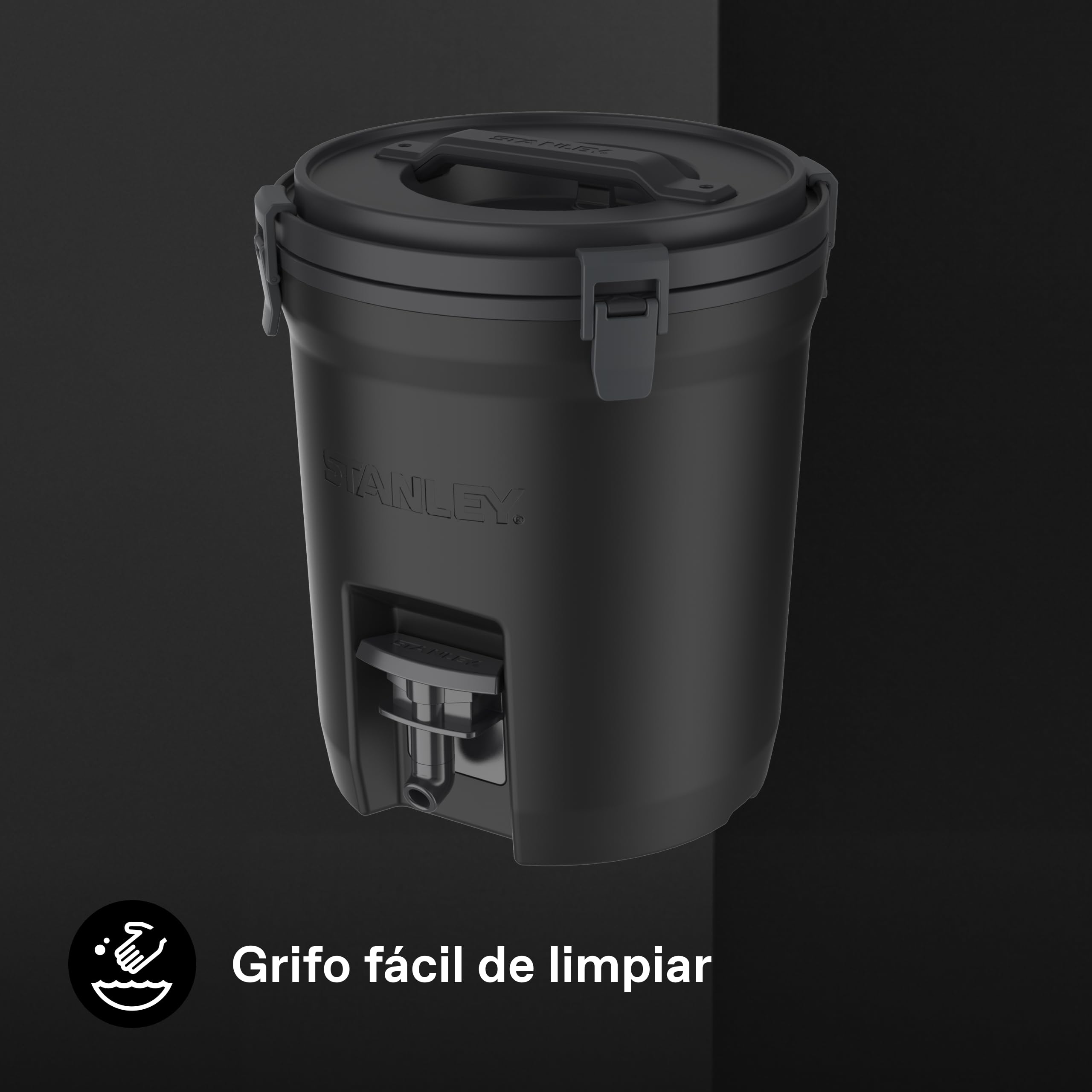 Stanley 1913 Jarra de Agua Fast-Flow 7.5L - Black 2.0 | Mantiene 13 Horas Frío - Hielo Hasta 2 Días - Antigoteo - Doble Pared con Aislante - Jarra con Cierres y Asa Resistentes