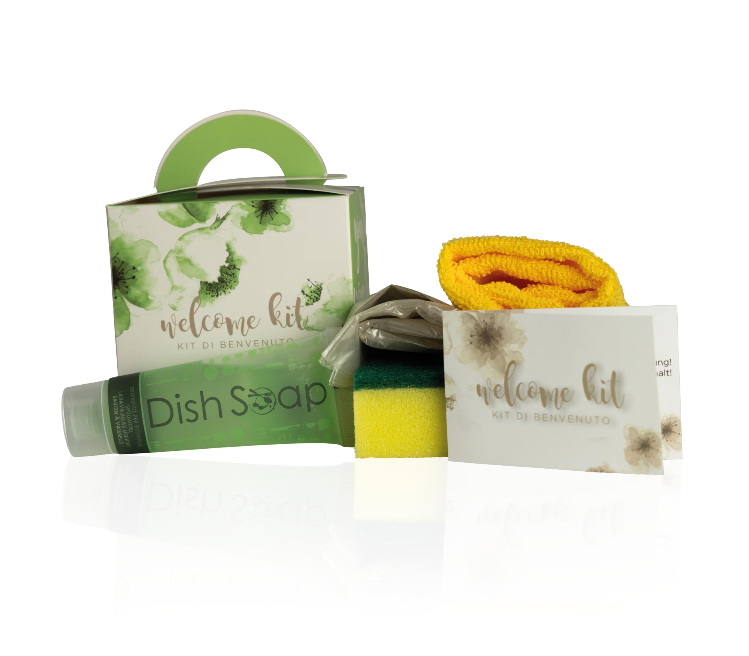 PRESENT-MORE Kit de bienvenida de 24 piezas – Kit de camping para B&B y Camping | Kit de bienvenida modelo básico limpieza