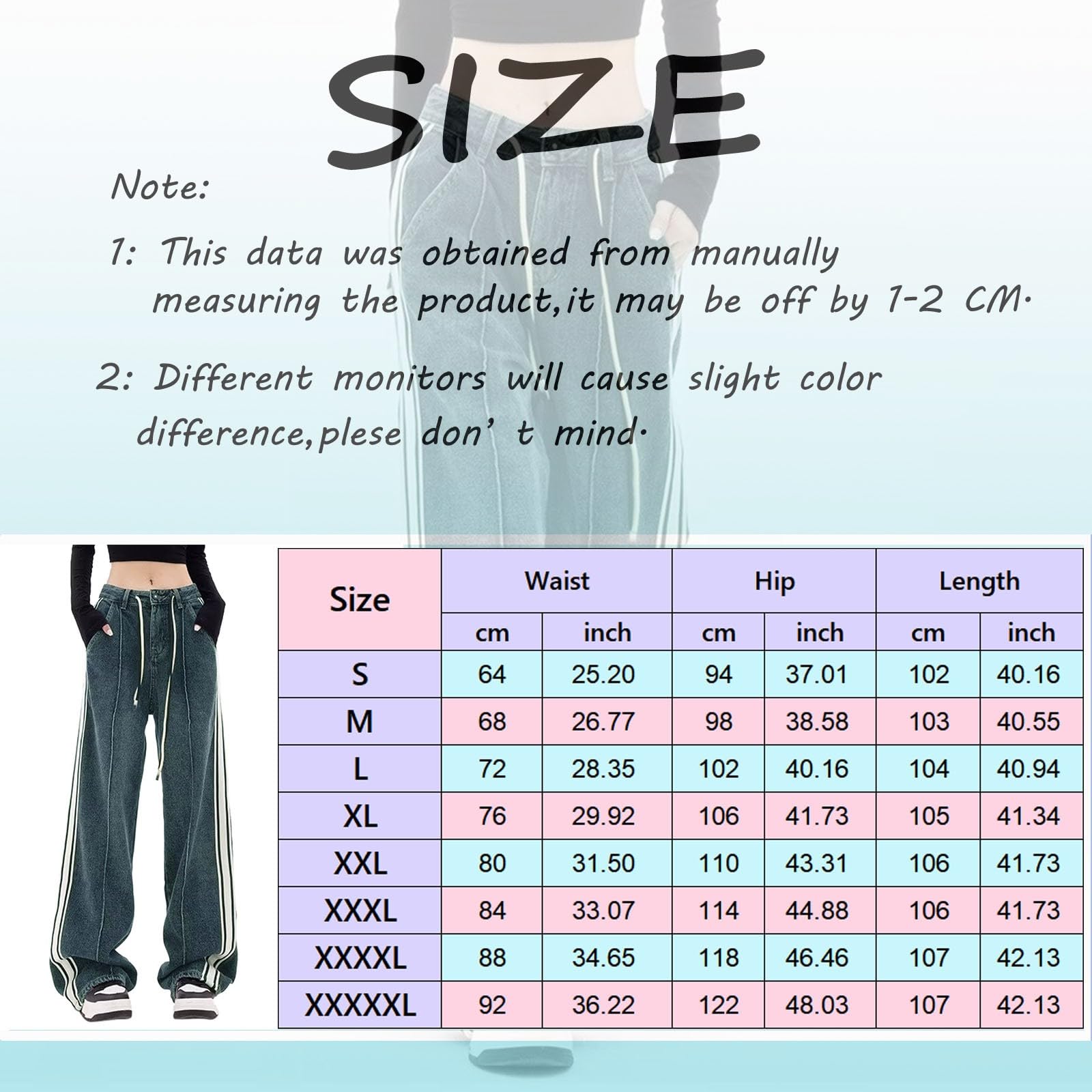 Generico Jeans Donna Wide Leg Jeans Donna a Flared High Rise Casual Curvy Pantaloni Aderenti Elasticizzati Pantaloni Vintage Pantaloni Morbidi Push Up Casuale Hiphop Ragazza Teenager Streetwear