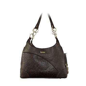 Anima Elegant Embossed Leather Purse Carrier, 15.5-inch by 8-inch by 10-inch, Black