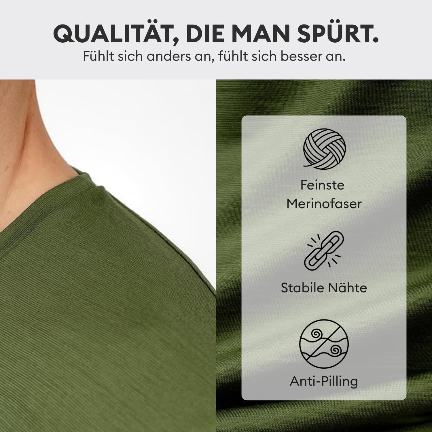 Premium Merino T-Shirt Slim Fit - Oeko-TEX® Zertifiziert - 100% Merinowolle Herren Kurzarm Shirt - feuchtigkeitsregulierend, atmungsaktiv, geruchshemmend – Made in Europe