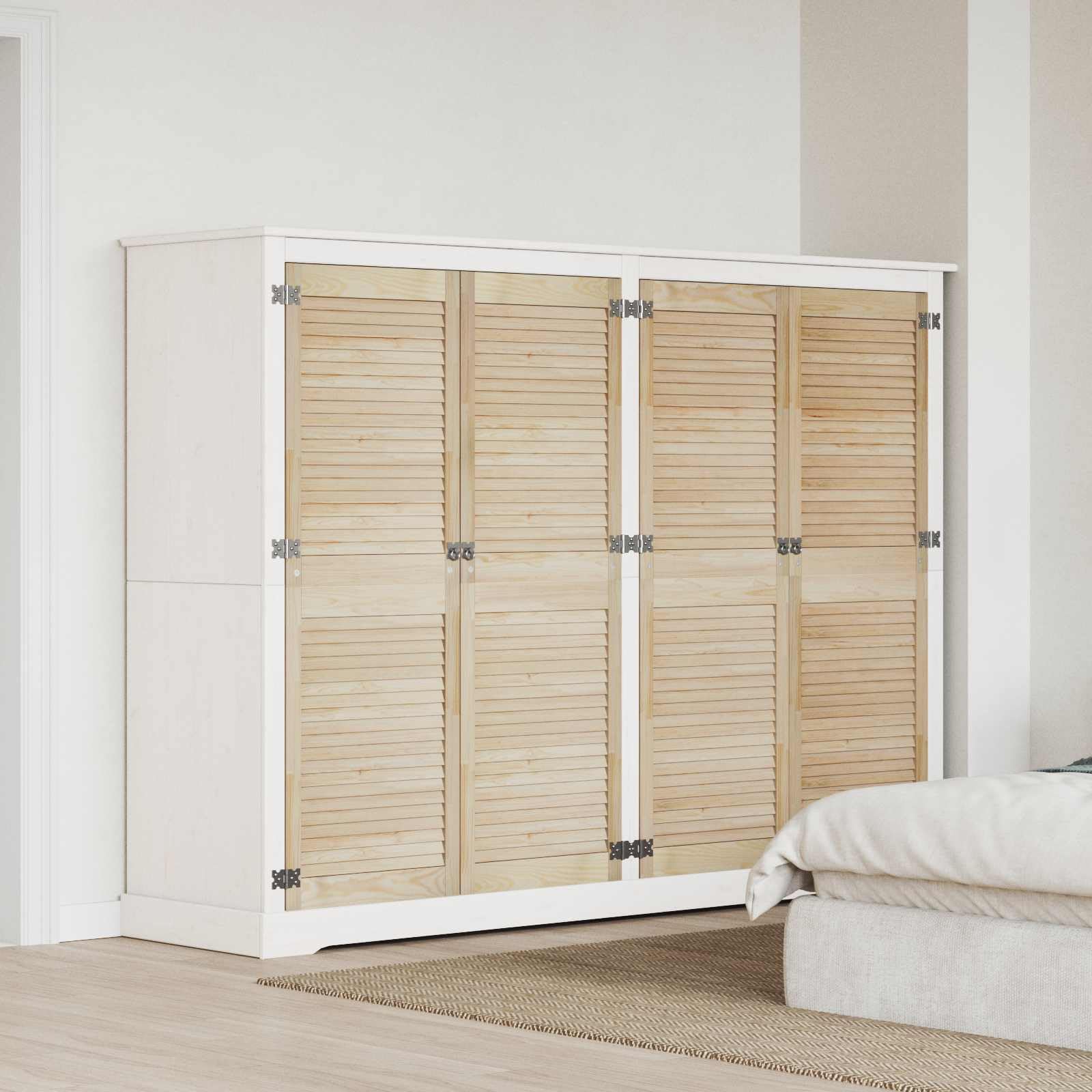 Genérico Puerta de Armario con Puerta 4 pcs Natural 140.5 x 2 x 59.5 cm,Bricolaje,Accesorios de Bricolaje,Ferretería para armarios,Puertas de armarios-3394498
