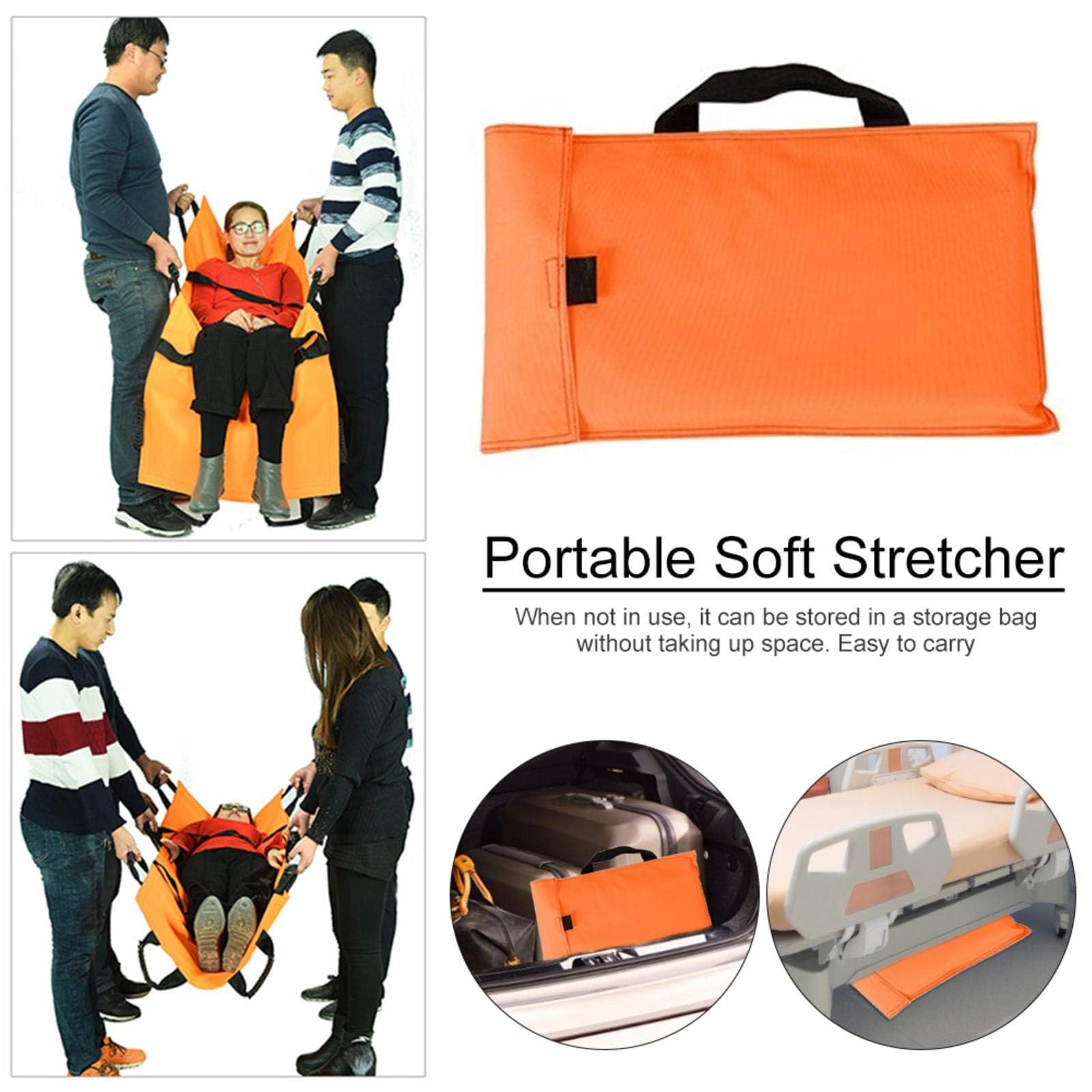 Camilla Plegable Oxford Impermeable para Rescate de Emergencia, Unidad de Transporte portátil con 12 Asas, desechable para traslado de Pacientes y evacuación de heridos.,Blue