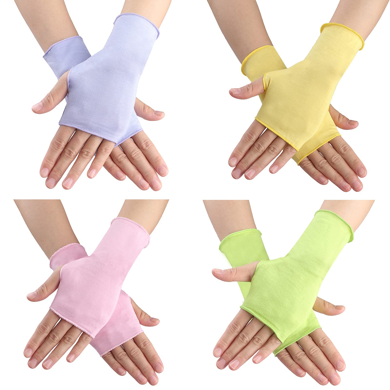 5 Paar Baumwoll-Handschuhe Fingerlos - Weich, Atmungsaktiv Für SPA, Radfahren & Sonnenschutz (weiß, Einheitsgröße)