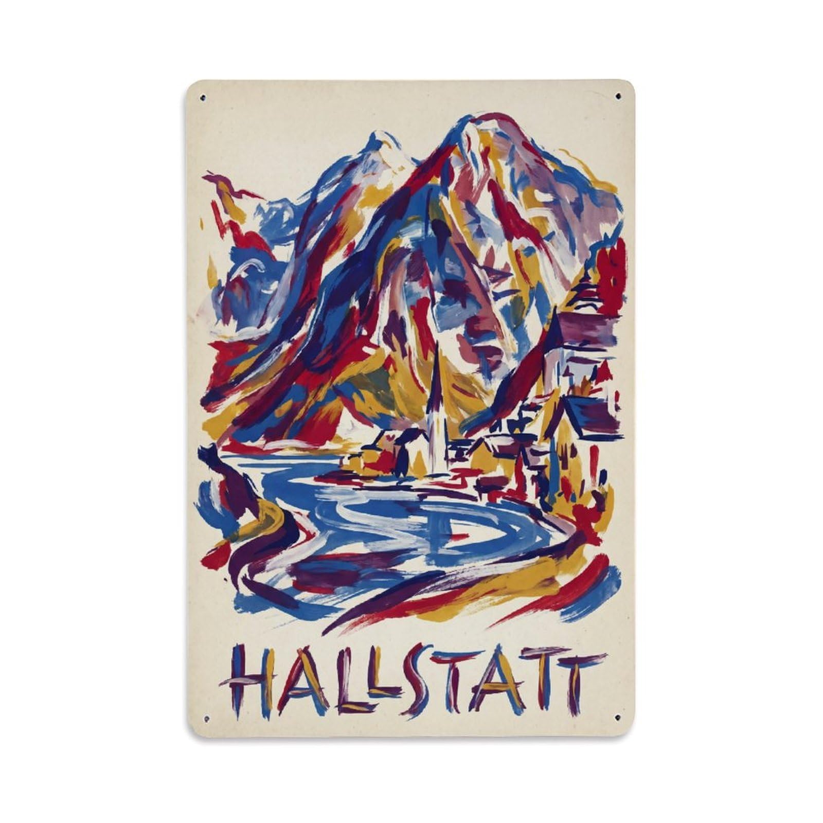 Gead 8X12inch Style Vintage Travel Austria Peaks View Metal Tin Sign