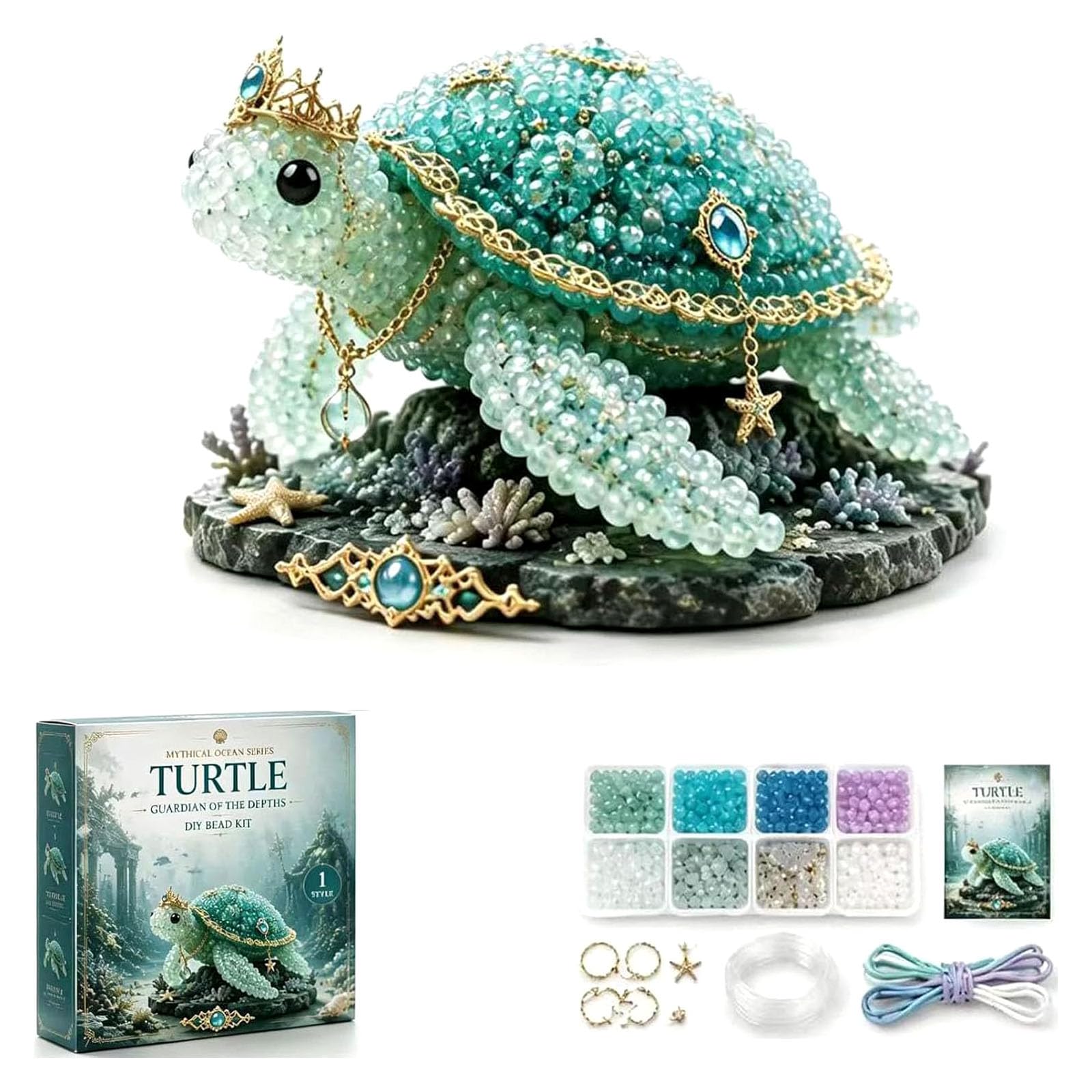 Kaeltsyn Pearls Art 3D Beaded Animal Making Set 8 Pattern for Creative Travel Entertainment Decoration Creative Pearls Painting