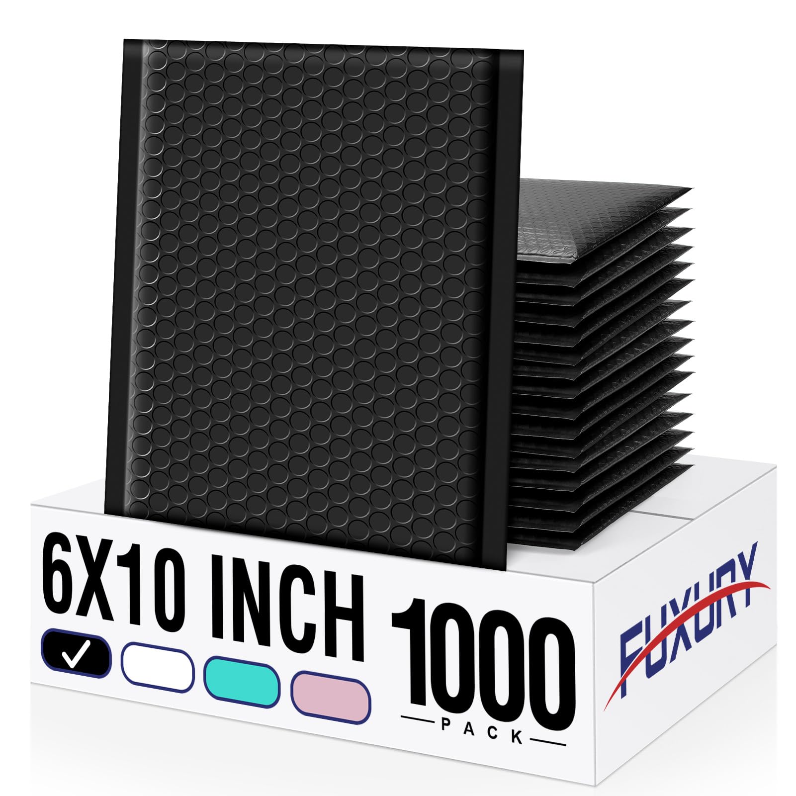 Fuxury Black Bubble Mailers 6x10" Padded Envelopes 1000Pack