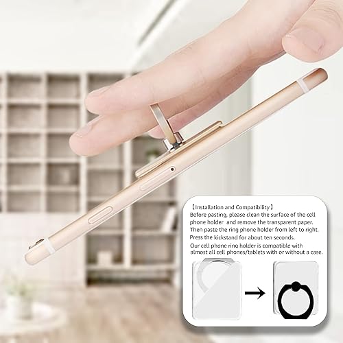 Miniatura 5 de SKYPIA Soporte transparente para anillo de dedo, paquete de 4 soportes para teléfono celular, soporte de agarre de dedo con soporte de 360 para