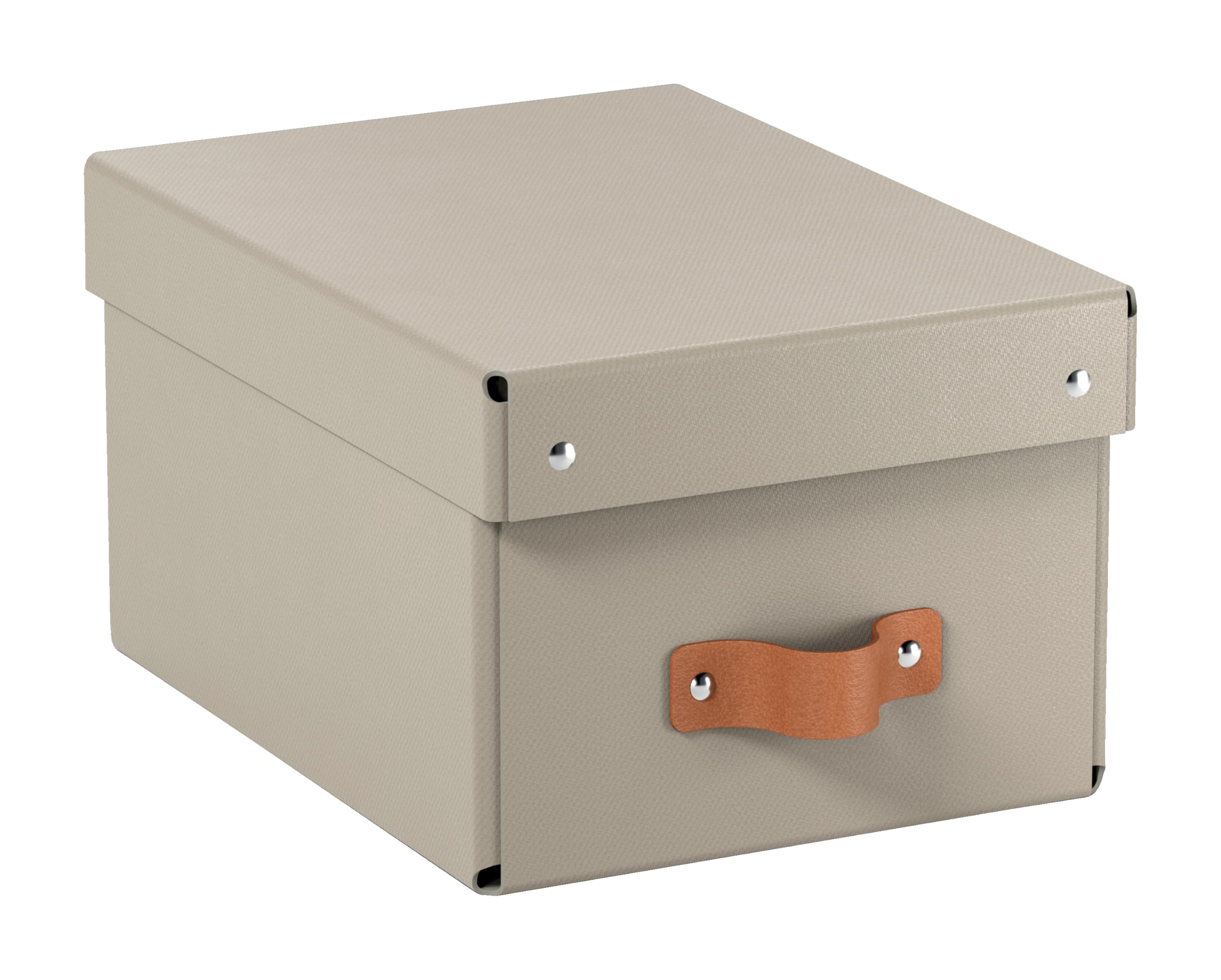 Leitz Puro Caja de Almacenamiento Pequeña con Tapa - Set de 2 Cajas de Almacenamiento, Compatibles con Cubos y Estanterías, Organizador Apilable 7L, Apto para Hogar y Oficina (20 x 28 x 15 cm, Beige)