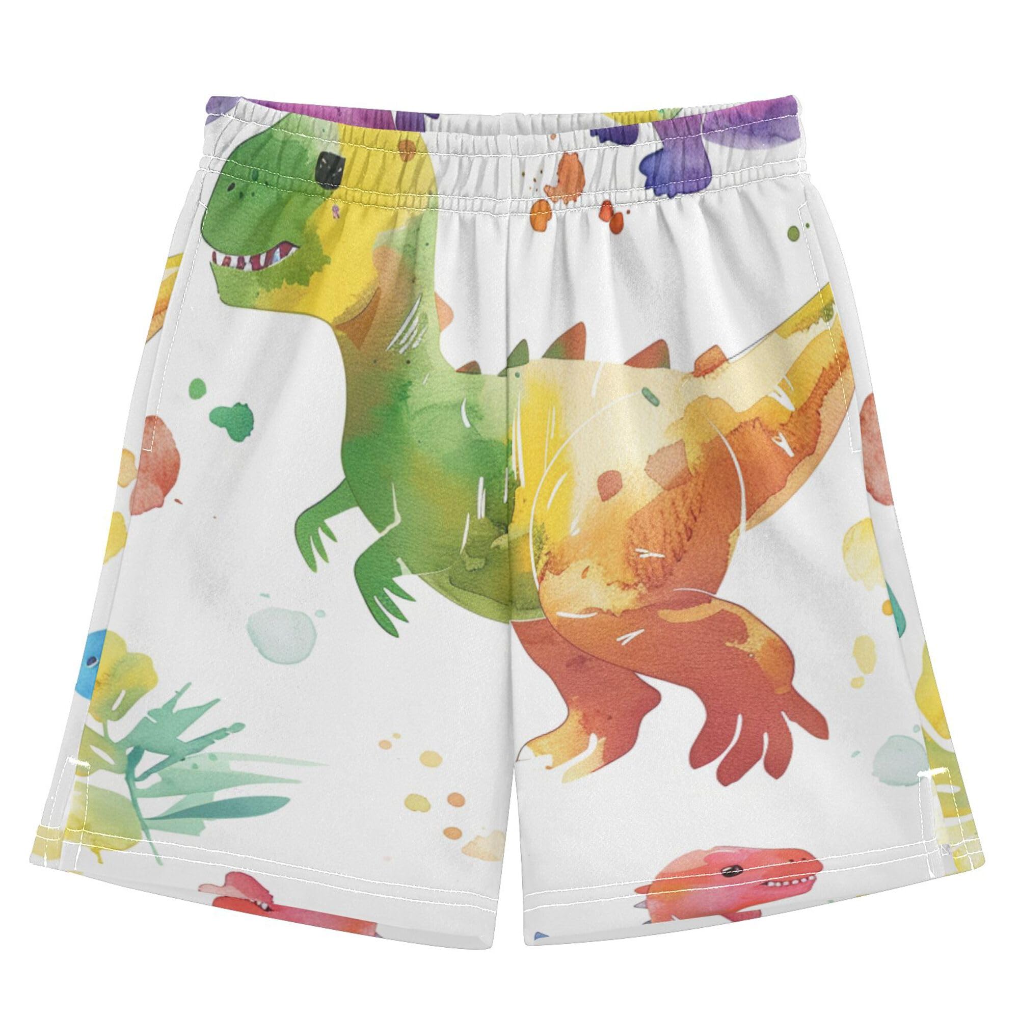 YYZZH Colorful Dinosaur Baby Boy Casual Shorts Athletic Shorts Pants with Pockets Multi