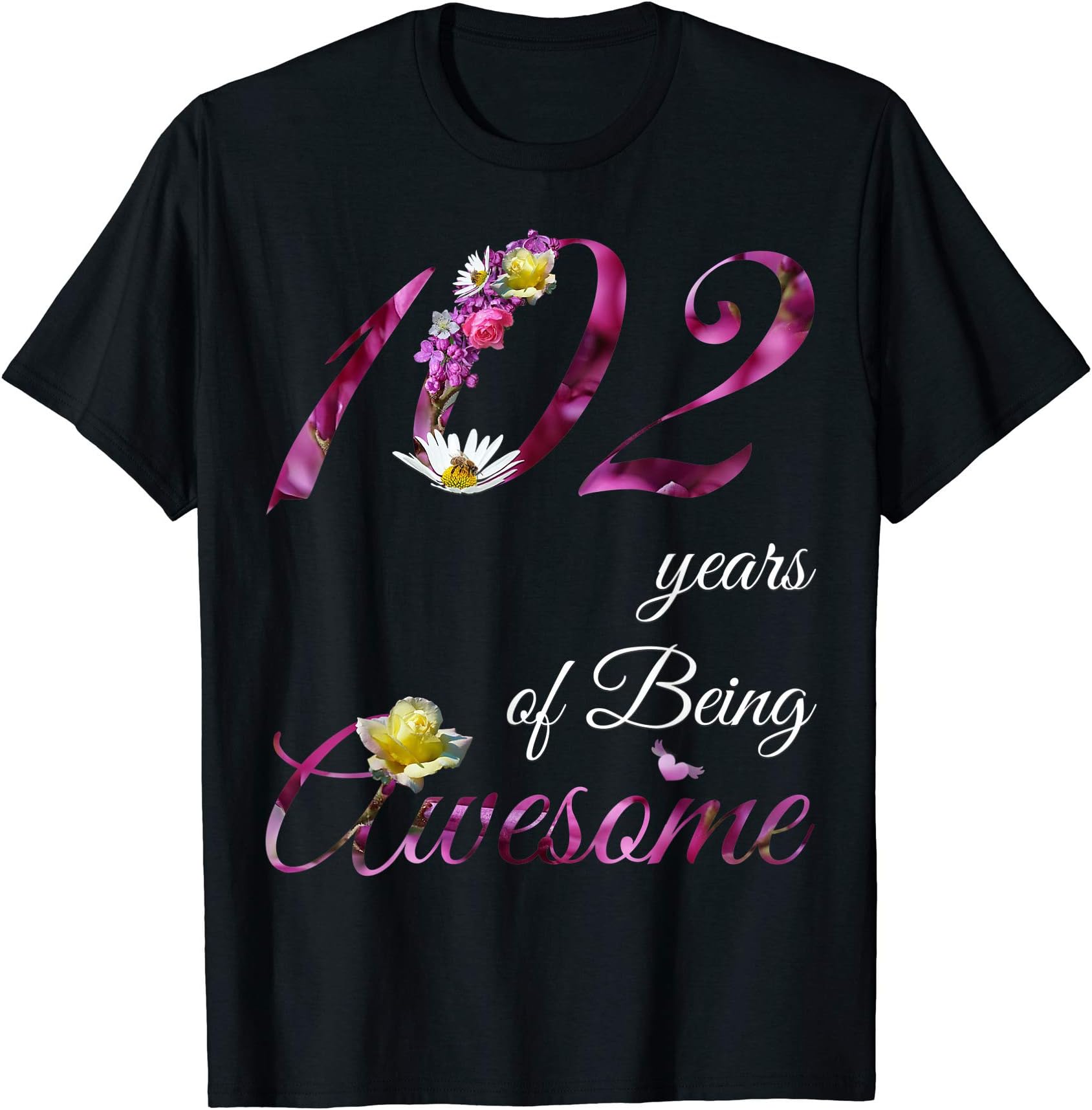 102nd Birthday Vintage 1921 Gifts Tee by Alice Ron102 Year Old Shirt Awesome Floral 1921 102nd Birthday Gift T-Shirt