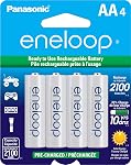 Panasonic BK-3Mcca4Ba Eneloop AA neuf 2100 Batteries rechargeables préchargées Ni-MH, 4-Pack
