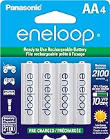 Vista 1 de Eneloop Panasonic BK-3MCCA4BA pilas recargables AA de 2100 ciclos Ni-MH, precargadas, paquete de 4