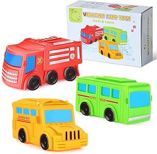 No Hole Bath Toys for Babies Toddlers, Car Bath Toys for Kids 1-3, Outdoor Water Toys for Toddlers 1-3, Baby Pool Toys Bea...