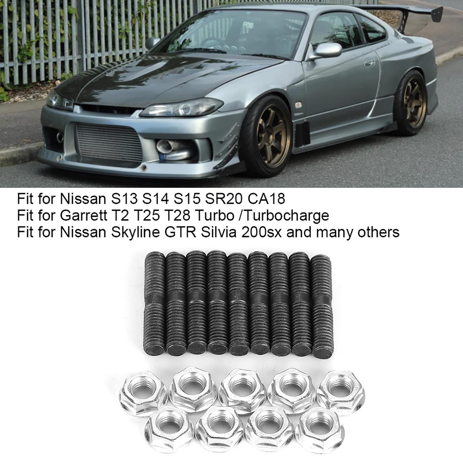 Tuerca Turbo Espárragos Robusto Resistente Skyline GTR Silvia 200sx M8x1.25
