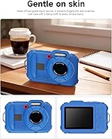Vista 4 de Funda protectora de silicona para cámara digital Pixpro wpz2 con tapa extraíble para lente, protector de pantalla y cordón - (azul profundo)