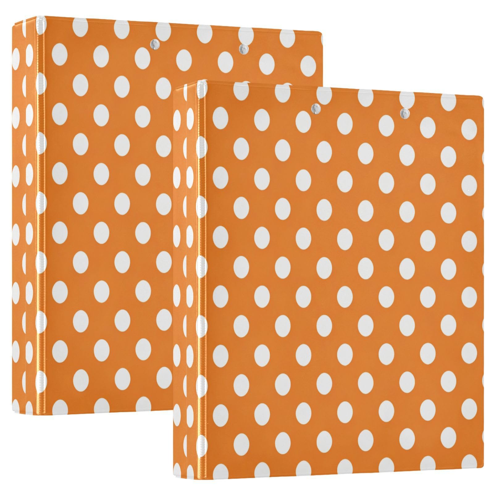Raccoglitore con anelli a D con copertina rigida, arancione a pois