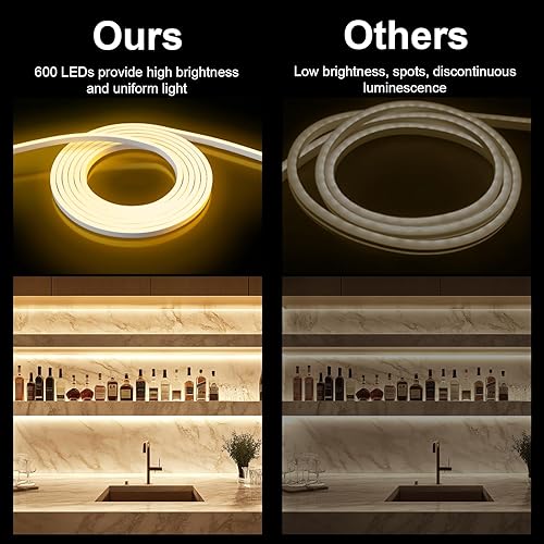 Miniatura 3 de Tira de luces LED de neón, 16.4 pies, de silicona flexible IP65, impermeable, cuerda de neón, 12 V, regulables, luces de neón LED para decoración de