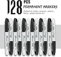 Vista 2 de Permanent Markers, 128 Count Black Permanent Markers, Fine Point, Waterproof & Smear Proof Markers, Quick Drying, Office Supplies for School