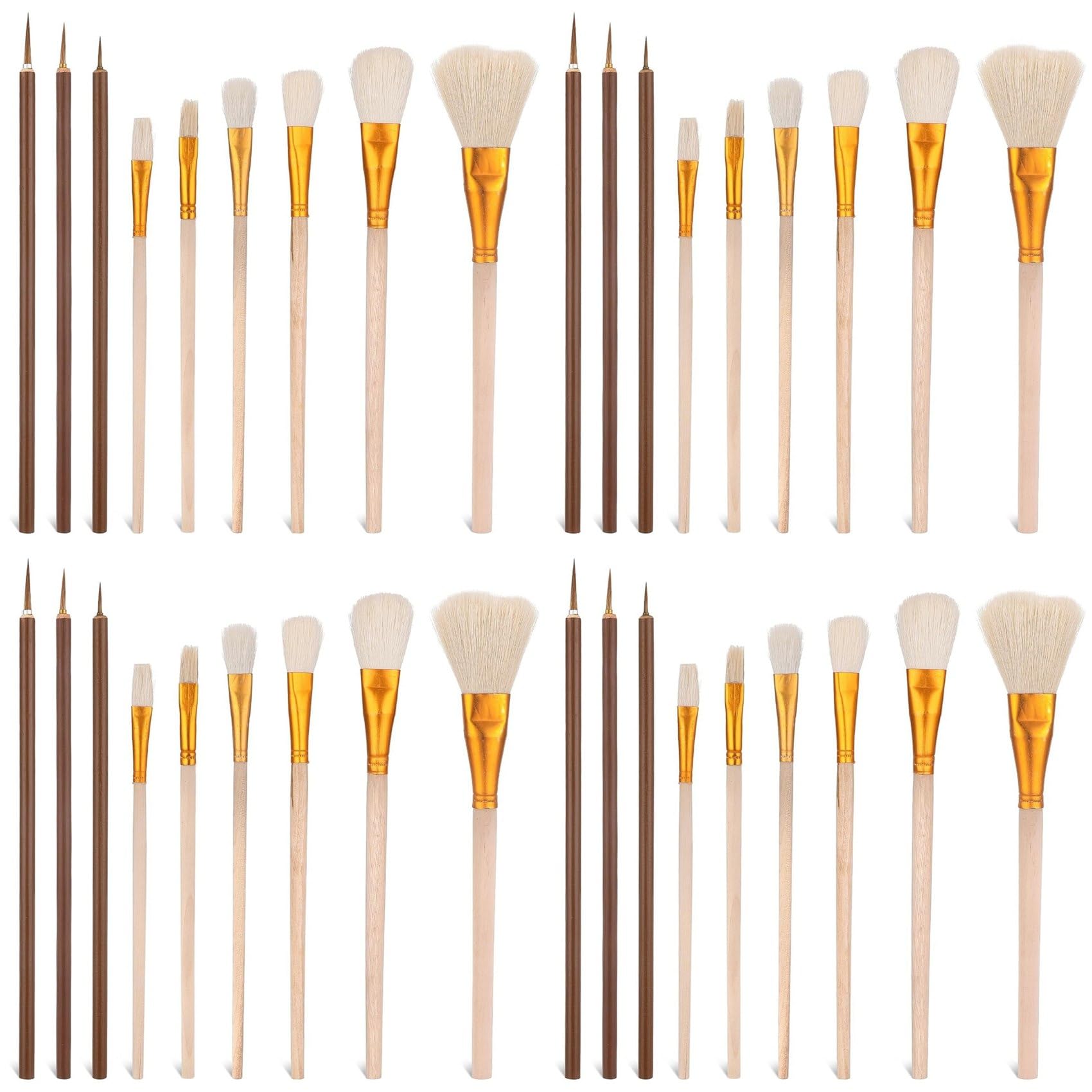 Onchdbfhuu 36 Pack Pottery Glaze Brushes Set for Pottery, Acrylic Painting, Watercolor, and Oil Painting - Ceramic Brush Set