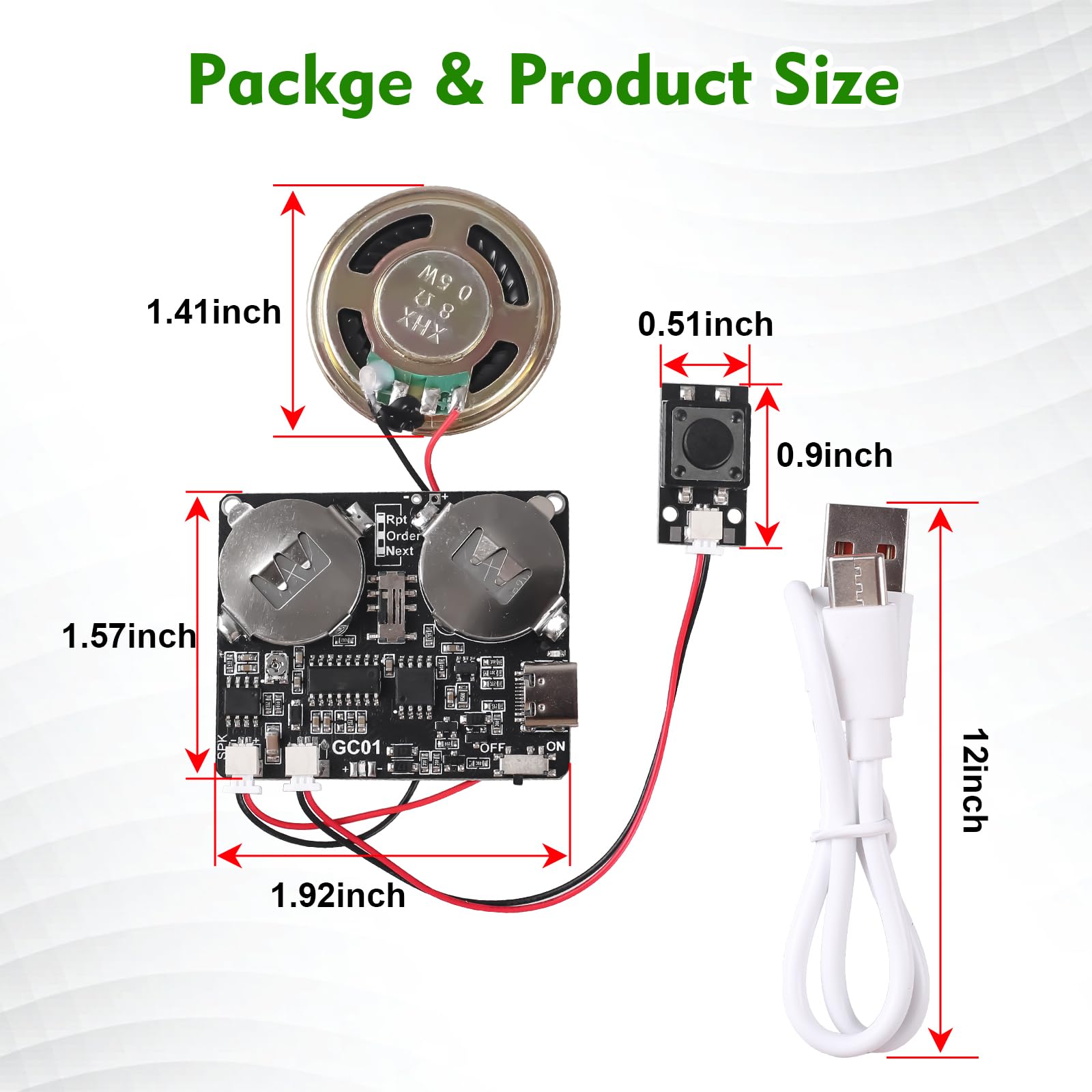 ICSTATION Sound Module, Downloadable Sound Module Voice Button with 8MB Memory Push Button Control Sound Chip for DIY Personalized Voice Recording for Mothers Day Greeting Card - Image 8