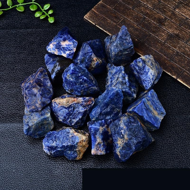 TEESONG Natursteine aus Rohglas, natürlicher blauer Kristallstein, Duftstein für Zuhause und Büro, Steine, Steine und Kristalle (2-3 cm, 1000 g)