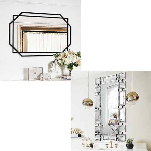 Decorative Wall Mirror, Accent Bathroom Mirror Vanity Mirror for Modern Living Room, Entryway Bedroom