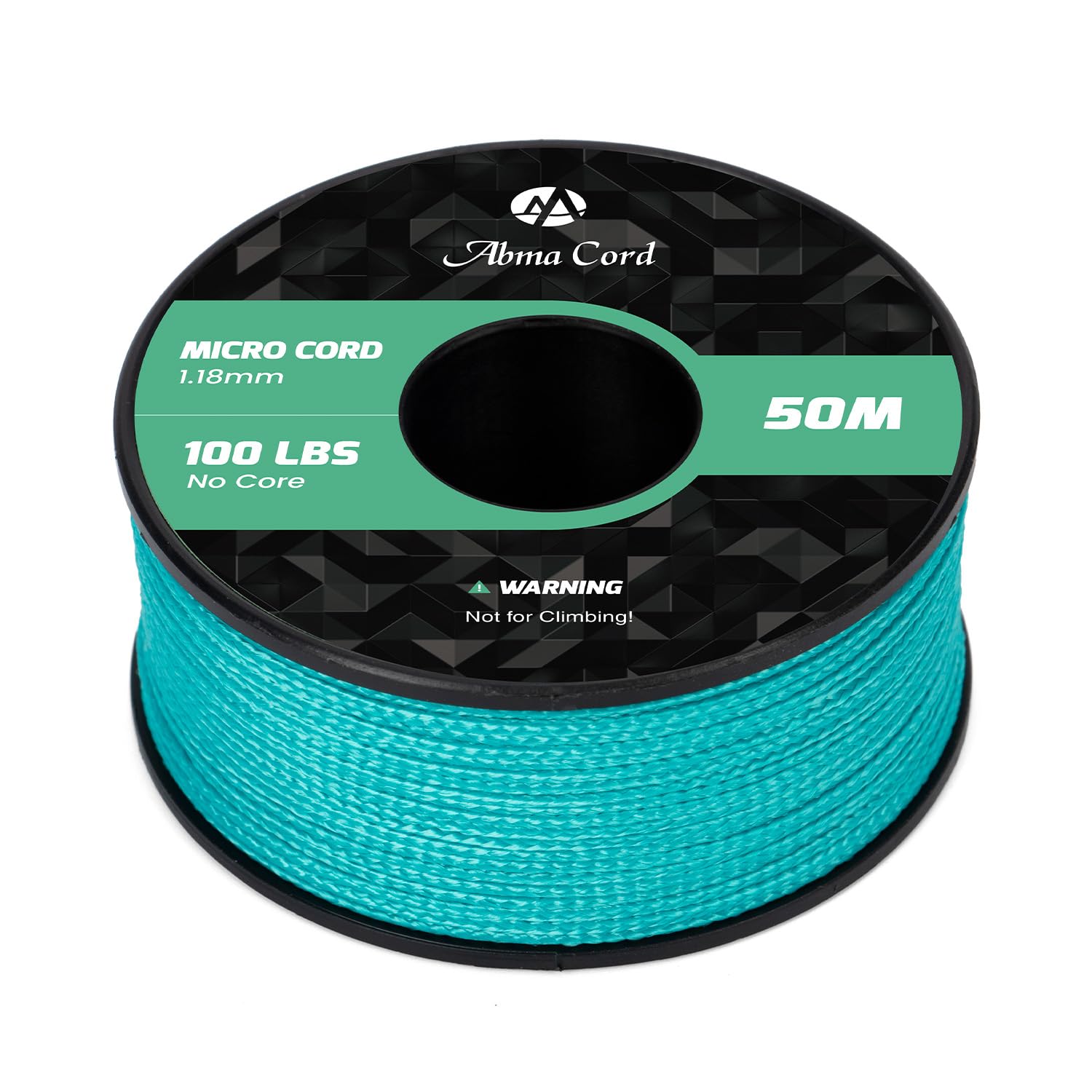 Abma Cord Micro Cord 1.18mm Paracord 50M Spool Utility Cord Braided Cord - Max. 45kg (100lbs) - Turquoise โ image 1